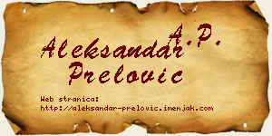 Aleksandar Prelović vizit kartica